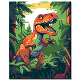 T-Rex in The Jungle Painting by Numbers